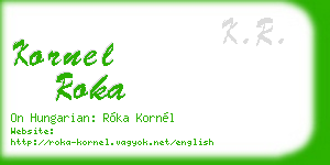 kornel roka business card