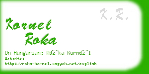 kornel roka business card